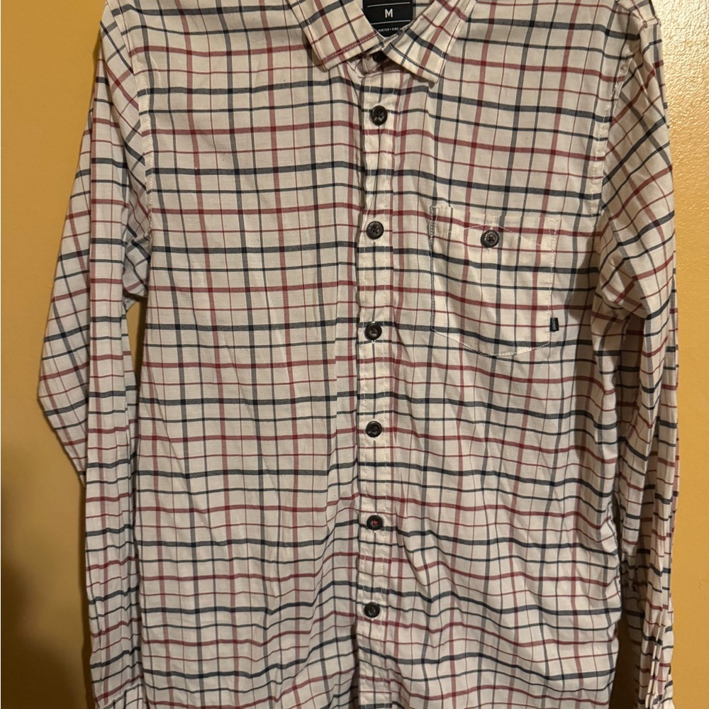 Elements Ray Bubee white and red plaid button up shirt Size M #skater